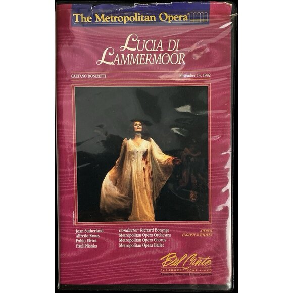 The Metropolitan Opera Lucia di Lammermoor VHS 1982 Donizetti Rare Performance - Picture 1 of 4